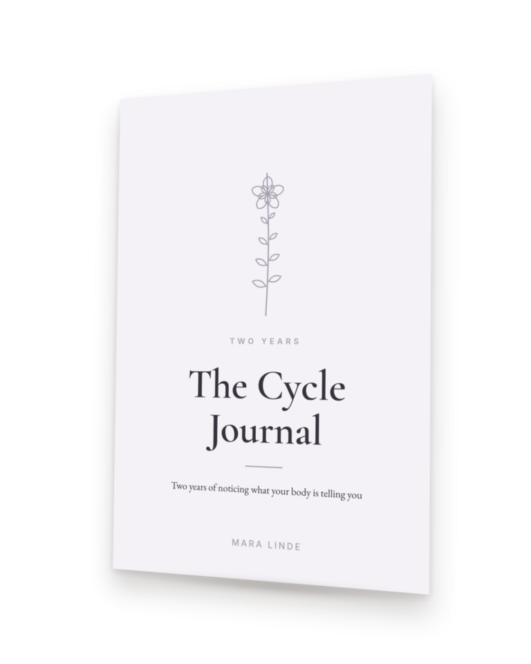 The Cycle Journal by Mara Linde, shown as a paperback standing at an angle