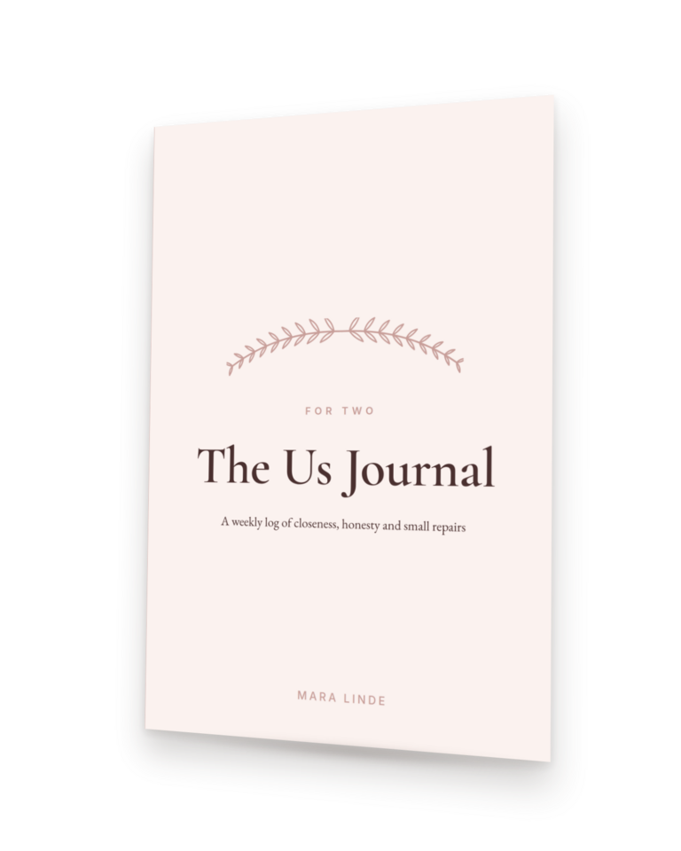 The Us Journal by Mara Linde, shown as a paperback standing at an angle