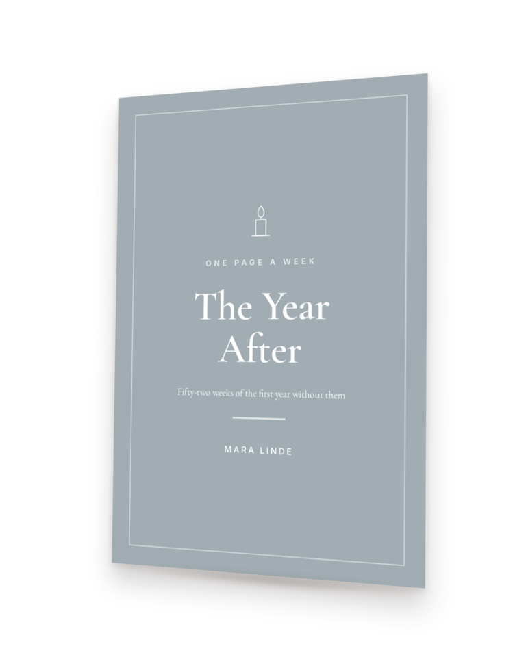 The Year After by Mara Linde, shown as a paperback standing at an angle
